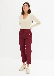 Pantaloni paperbag leggeri in twill, bonprix