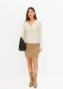 Maglia a costine con scollo a V, bonprix