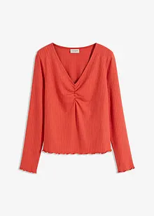 Maglia a costine con scollo a V, bonprix