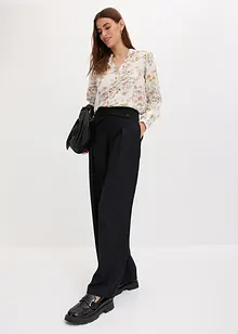 Pantaloni con pinces effetto lino e cinta incrociata, bonprix