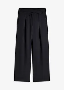 Pantaloni con pinces effetto lino e cinta incrociata, bonprix
