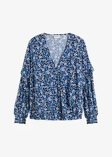 Blusa in fantasia con volant, bonprix