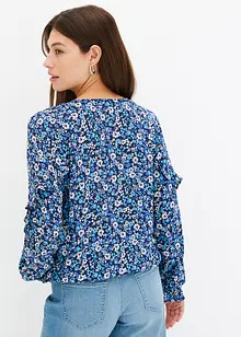 Blusa in fantasia con volant, bonprix