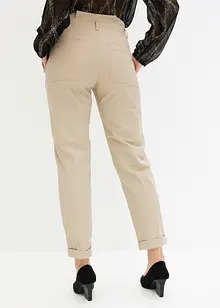 Pantaloni paperbag leggeri in twill, bonprix