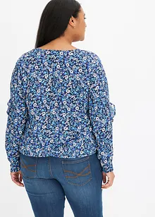 Blusa in fantasia con volant, bonprix