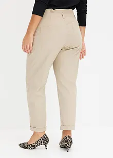 Pantaloni paperbag leggeri in twill, bonprix