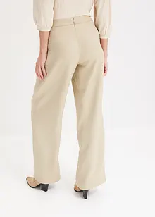 Pantaloni con pinces effetto lino e cinta incrociata, bonprix