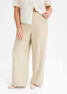 Pantaloni a palazzo effetto lino con elastico in vita, bonprix