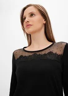 Pigiama con pizzo, bonprix