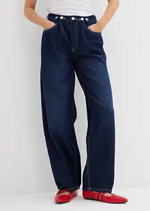 Jeans a palloncino super soft con bottoni, vita media, bonprix