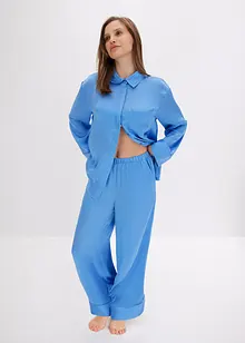 Pigiama oversize in tessuto di satin, bonprix