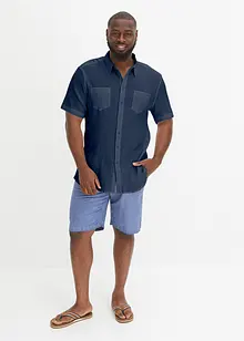 Camicia a maniche corte con effetto crinkle in puro cotone, bonprix