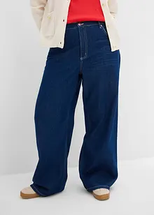 Jeans wide leg con cinta comoda, vita media, bonprix