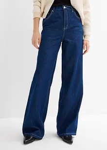 Jeans wide leg con cinta comoda, vita media, bonprix