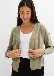 Cardigan aperto con bordi a coste, bonprix