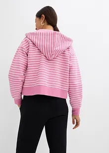 Felpa con zip e cappuccio in cotone pesante, bonprix