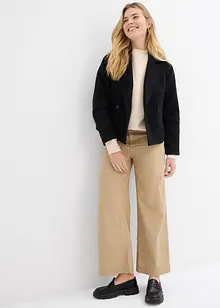 Pantaloni larghi in puro cotone, vita alta, bonprix