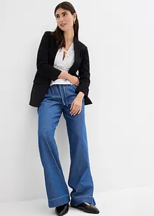 Jeans wide leg con cinta comoda, vita media, bonprix