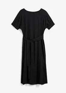 Abito midi a maniche corte con bordo elastico e cintura, bonprix