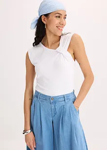 Maglia con dettaglio attorcigliato in misto cotone elasticizzato, bonprix