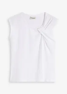 Maglia con dettaglio attorcigliato in misto cotone elasticizzato, bonprix