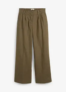 Pantaloni con pinces in puro lino, bonprix