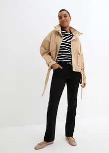 Pantaloni elasticizzati in bengalina con cinta comoda, straight, bonprix