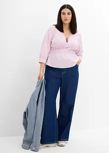 Blusa arricciata con cuciture elasticizzate, bonprix