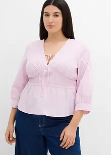 Blusa arricciata con cuciture elasticizzate, bonprix