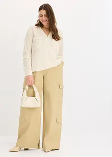 Pantaloni cargo in puro cotone, bonprix