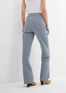 Jeans straight loose a righe, vita alta, bonprix