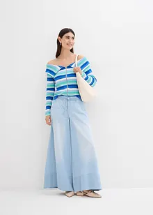 Jeans wide leg con cinta comoda, vita media, bonprix