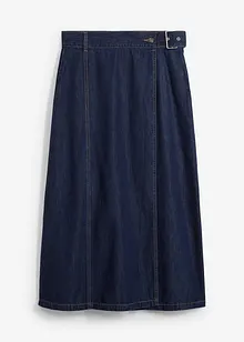 Gonna effetto portafoglio in denim morbidissimo, bonprix