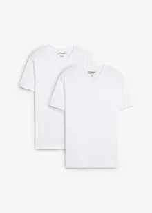 T-shirt in puro cotone biologico (pacco da 2), slim fit, bonprix