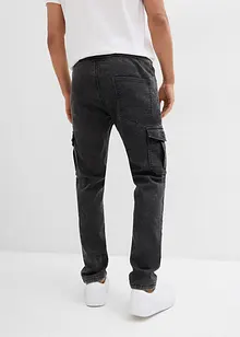Jeans cargo elasticizzati regular fit con elastico in vita, tapered, bonprix