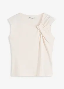 Maglia con dettaglio attorcigliato in misto cotone elasticizzato, bonprix