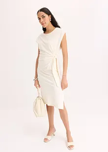 Abito di jersey in misto cotone elasticizzato con nodo al lato, bonprix