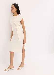 Abito di jersey in misto cotone elasticizzato con nodo al lato, bonprix