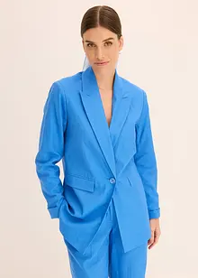 Blazer casual in misto lino con collo ampio a revers, bonprix