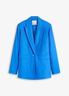 Blazer casual in misto lino con collo ampio a revers, bonprix
