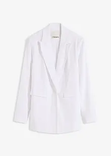 Blazer casual in misto lino con collo ampio a revers, bonprix