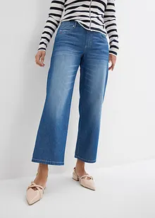 Jeans cropped straight con cinta comoda, vita media, bonprix