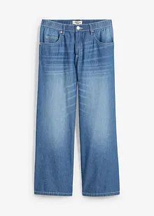 Jeans cropped straight con cinta comoda, vita media, bonprix
