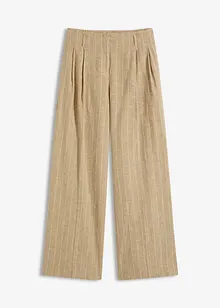 Pantaloni con pinces in misto lino, bonprix