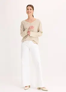 Maglia con maniche a pipistrello e inserto in satin, bonprix