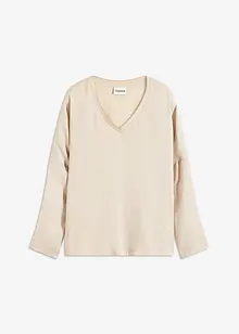 Maglia con maniche a pipistrello e inserto in satin, bonprix