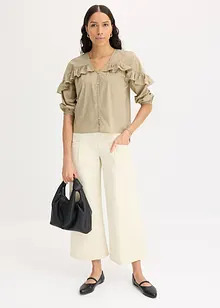 Blusa leggera con volant, bonprix