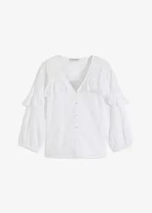 Blusa leggera con volant, bonprix