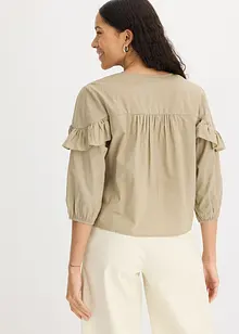 Blusa leggera con volant, bonprix