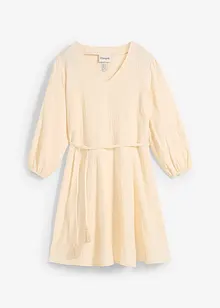 Abito in stile skater con laccetto da annodare e maniche voluminose a 3/4, bonprix